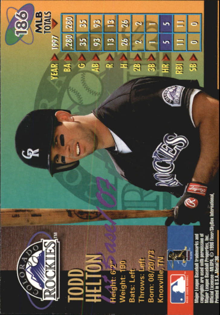 1998 Metal Universe Baseball "Main Set" Cards - Picture 371 of 441