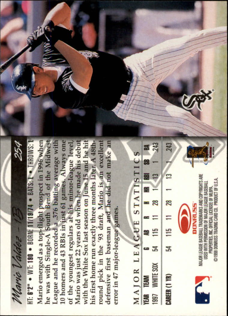 1998 Donruss Baseball "Main Set" Base Cards #251 to #420 - Picture 9 of 341