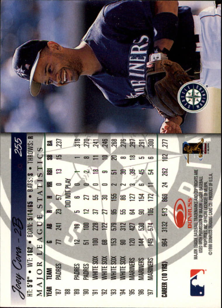 1998 Donruss Baseball "Main Set" Base Cards #251 to #420 - Picture 11 of 341