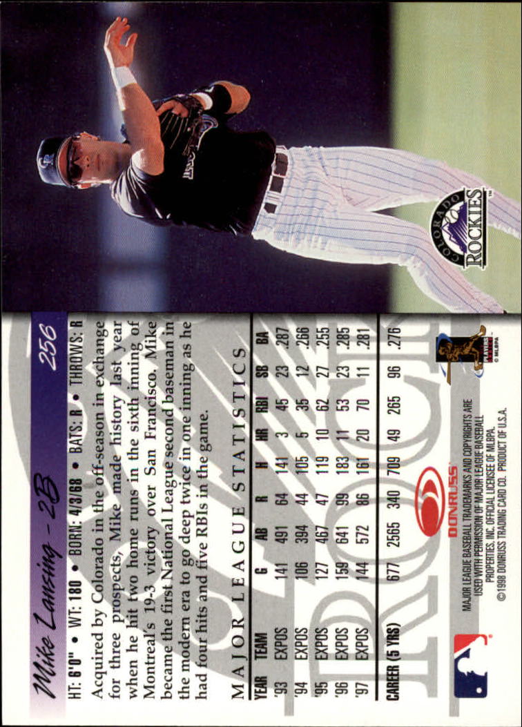 1998 Donruss Baseball "Main Set" Base Cards #251 to #420 - Picture 13 of 341