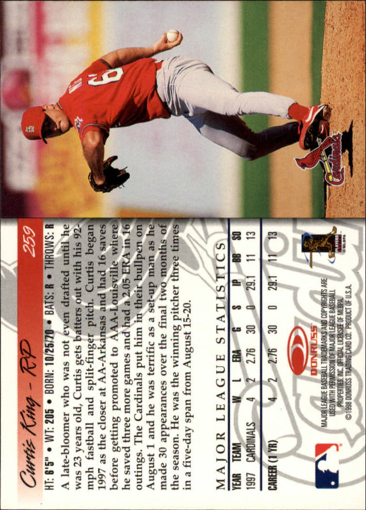 1998 Donruss Baseball "Main Set" Base Cards #251 to #420 - Picture 19 of 341