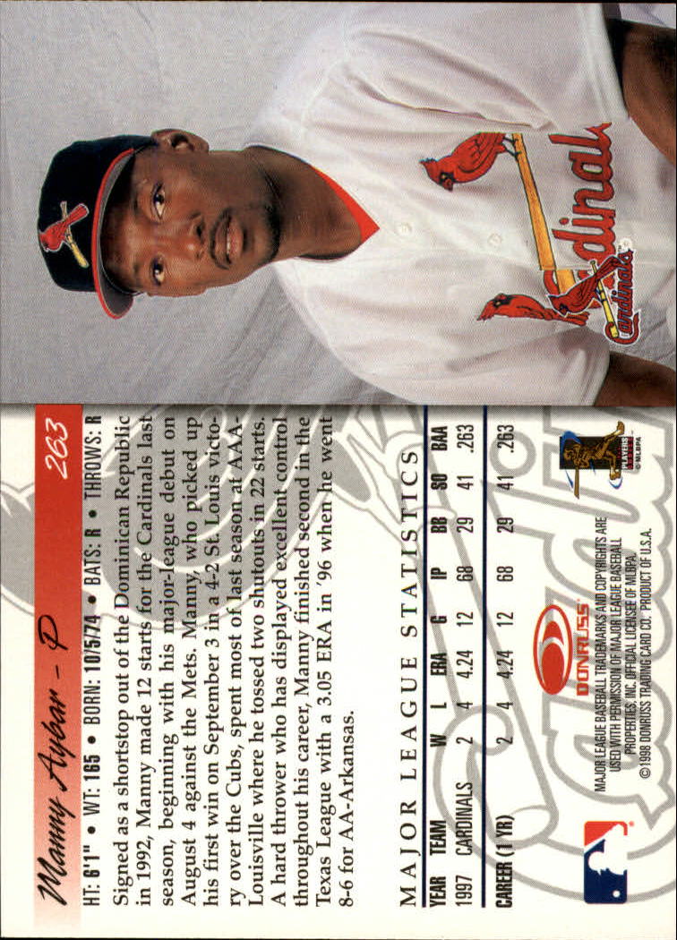 1998 Donruss Baseball "Main Set" Base Cards #251 to #420 - Picture 27 of 341