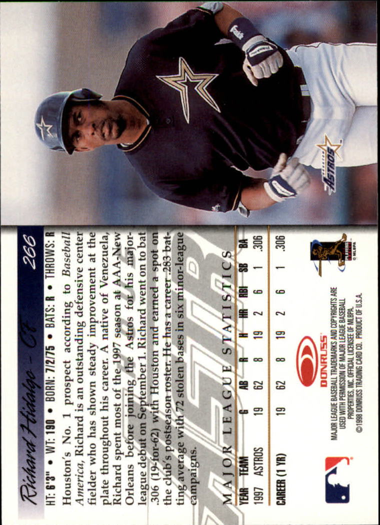 1998 Donruss Baseball "Main Set" Base Cards #251 to #420 - Picture 33 of 341