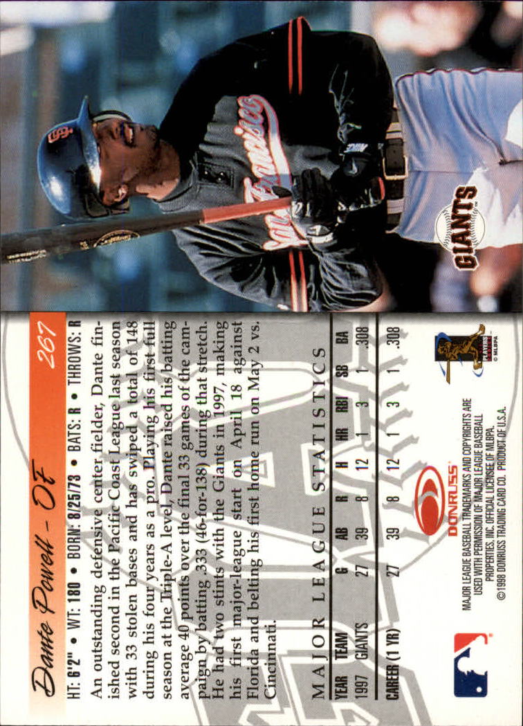 1998 Donruss Baseball "Main Set" Base Cards #251 to #420 - Picture 35 of 341