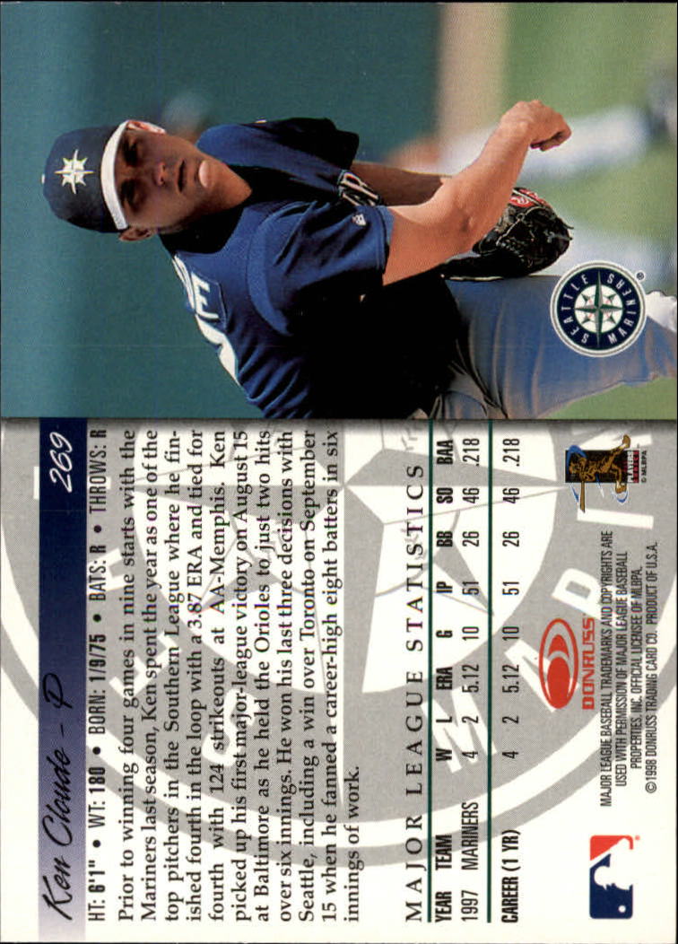 1998 Donruss Baseball "Main Set" Base Cards #251 to #420 - Picture 39 of 341