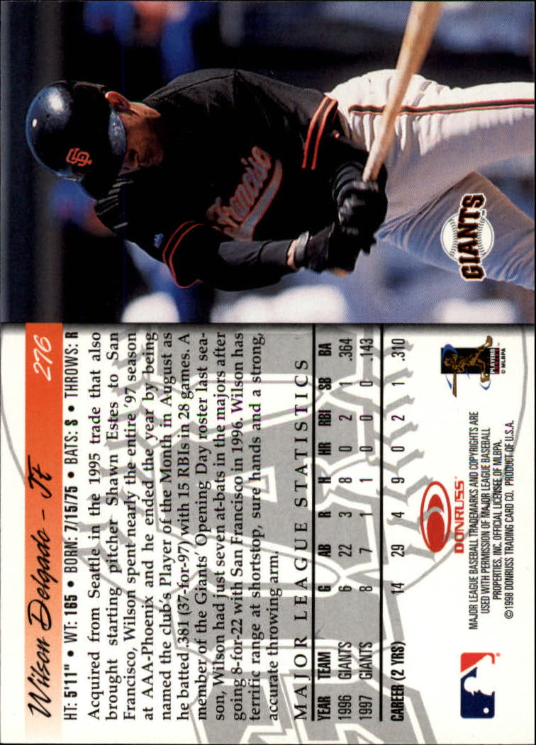 1998 Donruss Baseball "Main Set" Base Cards #251 to #420 - Picture 53 of 341