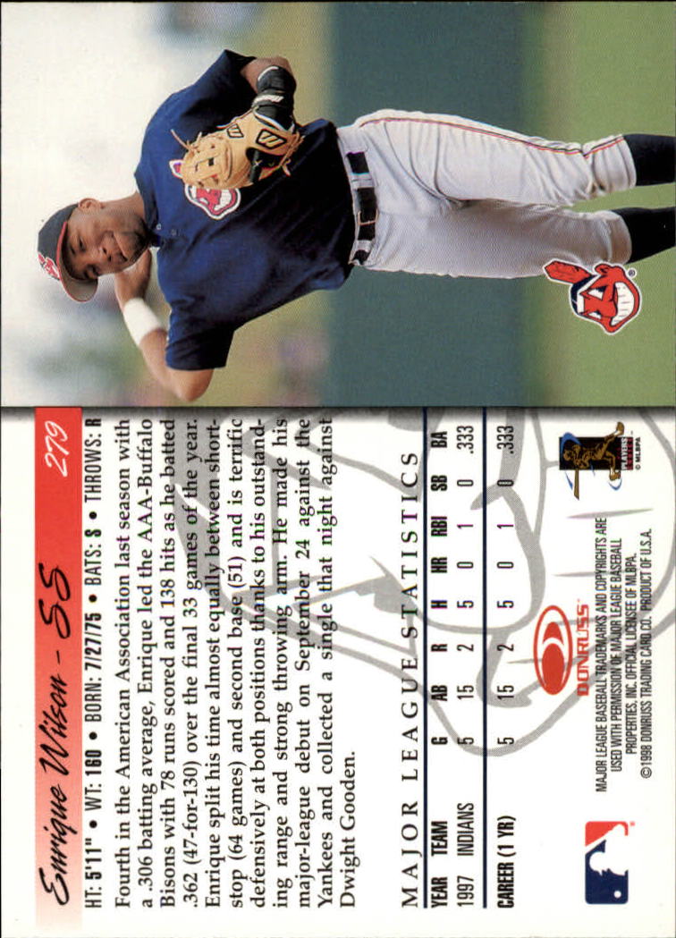 1998 Donruss Baseball "Main Set" Base Cards #251 to #420 - Picture 59 of 341