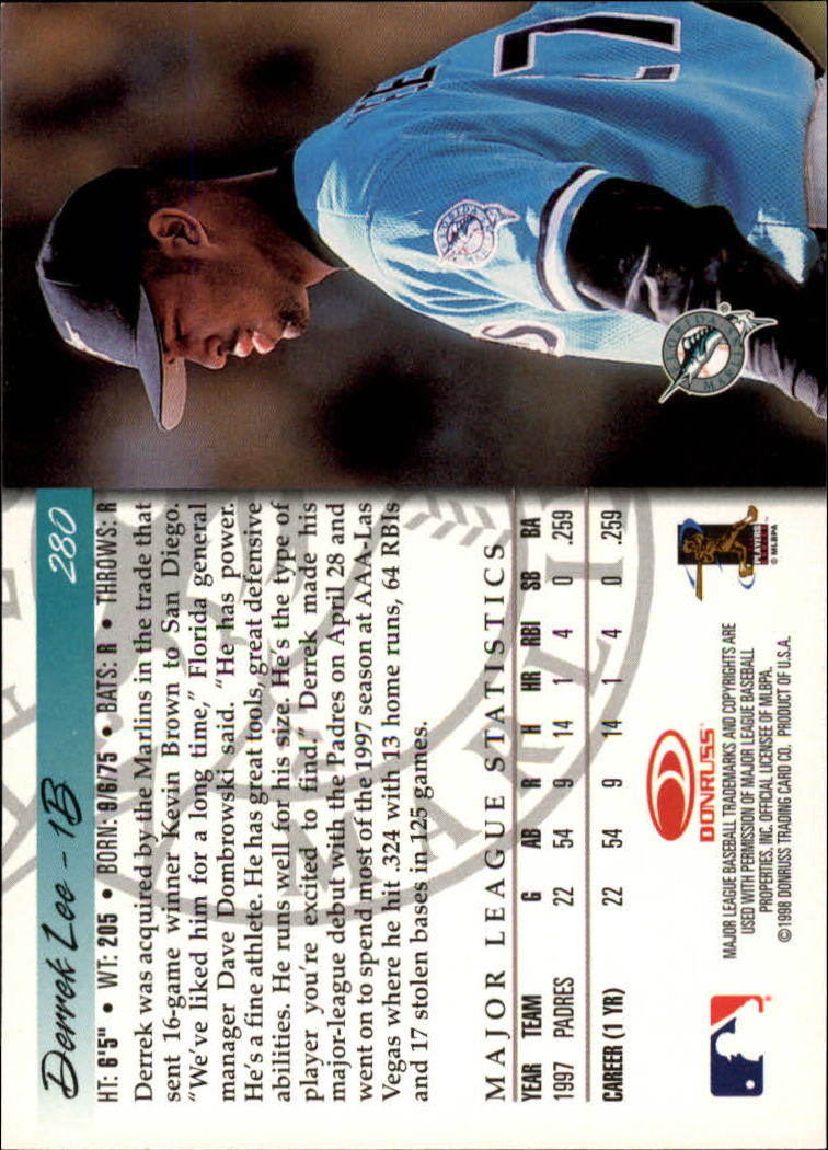 1998 Donruss Baseball "Main Set" Base Cards #251 to #420 - Picture 61 of 341