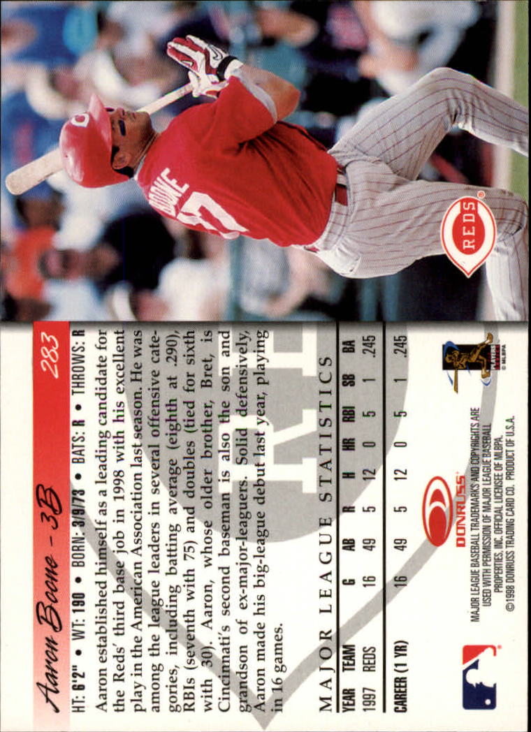 1998 Donruss Baseball "Main Set" Base Cards #251 to #420 - Picture 67 of 341