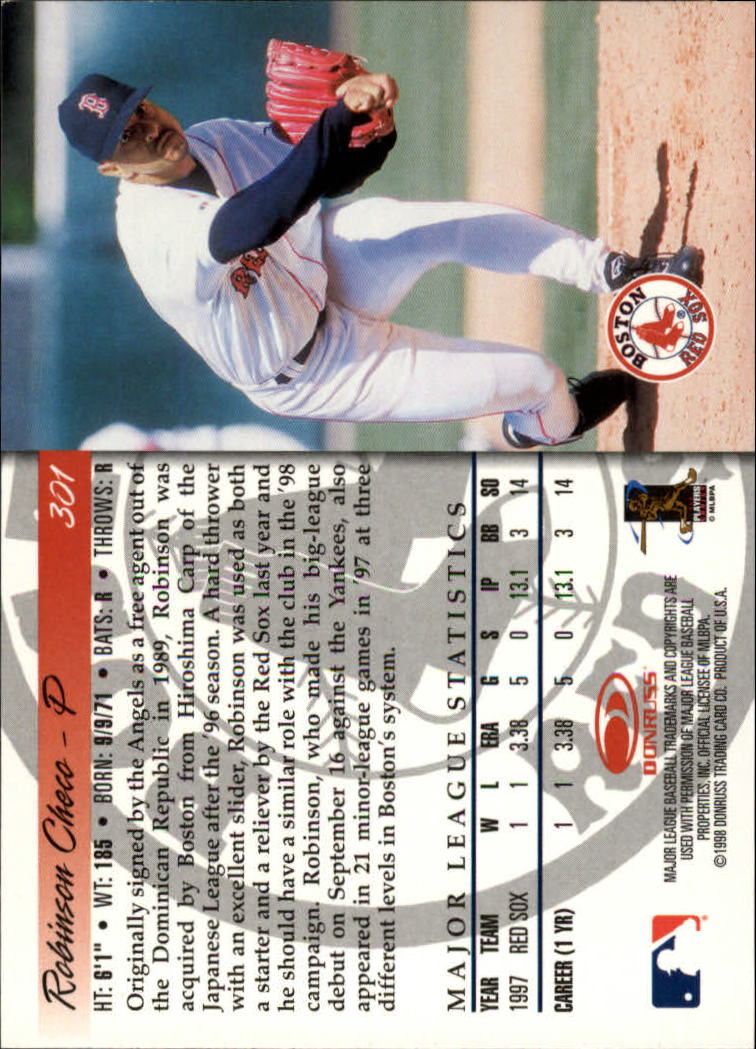 1998 Donruss Baseball "Main Set" Base Cards #251 to #420 - Picture 103 of 341