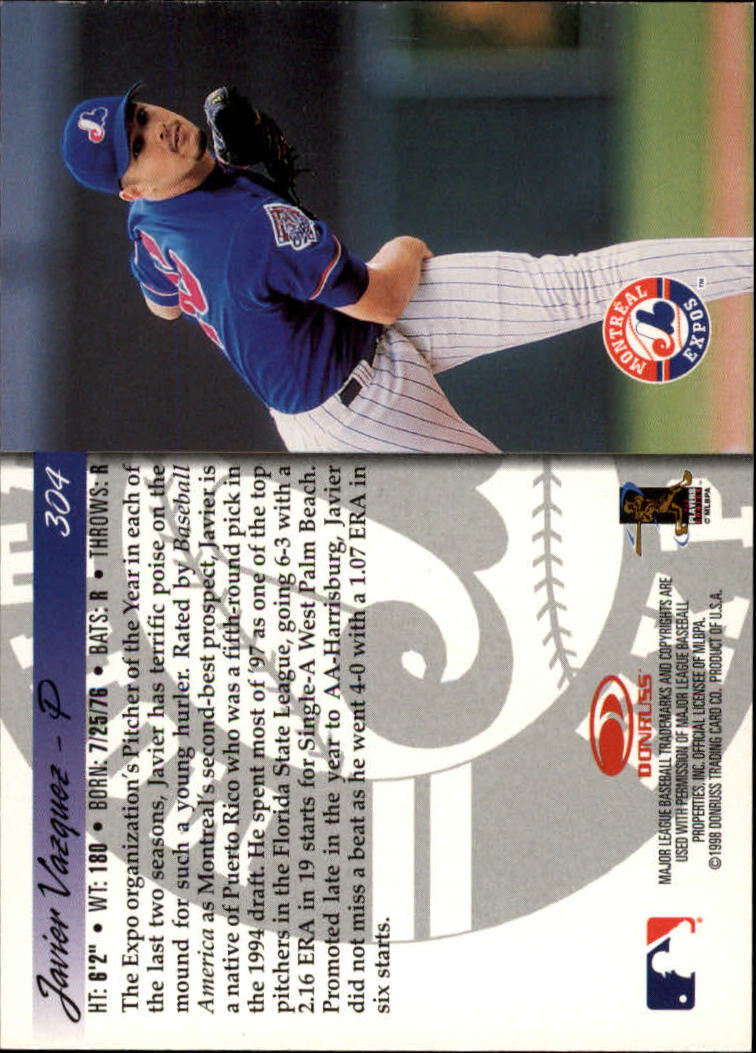 1998 Donruss Baseball "Main Set" Base Cards #251 to #420 - Picture 109 of 341