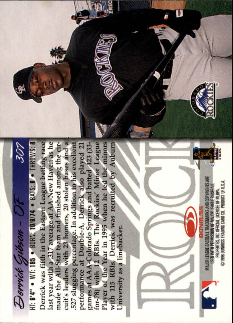 1998 Donruss Baseball "Main Set" Base Cards #251 to #420 - Picture 115 of 341
