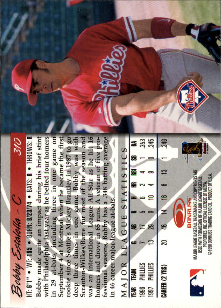 1998 Donruss Baseball "Main Set" Base Cards #251 to #420 - Picture 121 of 341