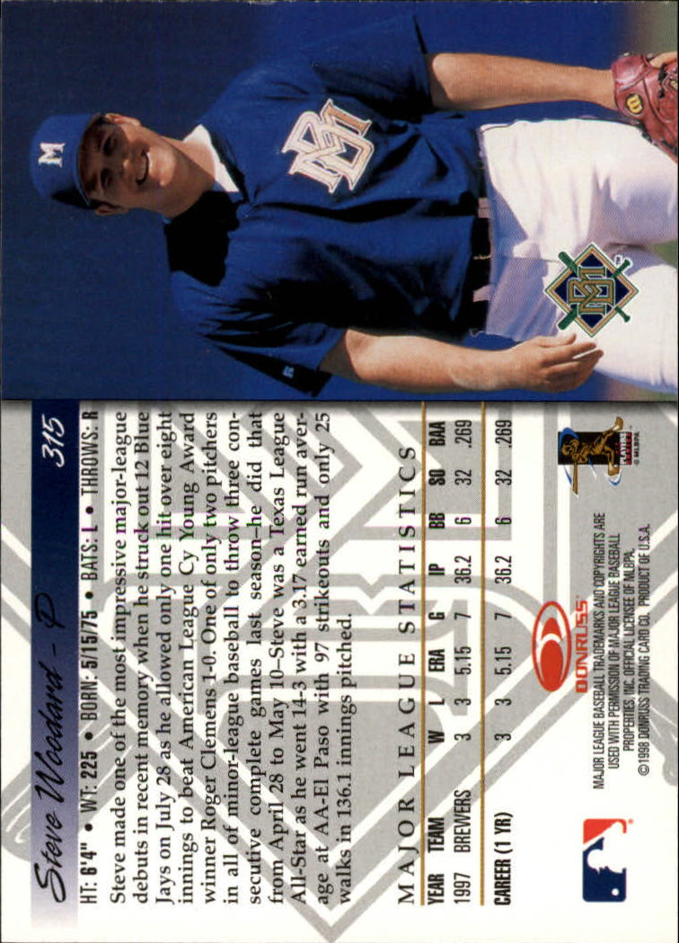 1998 Donruss Baseball "Main Set" Base Cards #251 to #420 - Picture 131 of 341