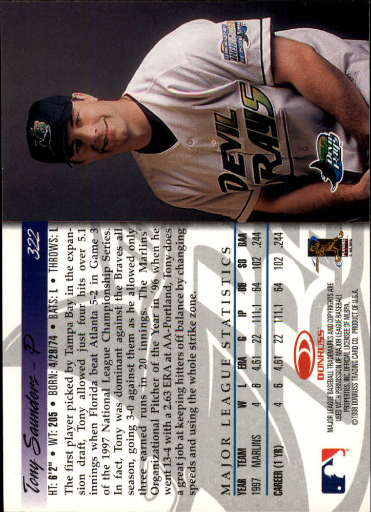 1998 Donruss Baseball "Main Set" Base Cards #251 to #420 - Picture 145 of 341