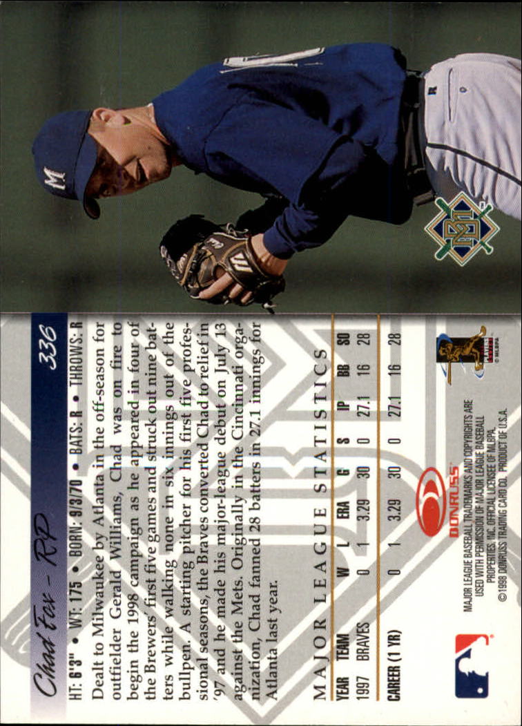 1998 Donruss Baseball "Main Set" Base Cards #251 to #420 - Picture 173 of 341