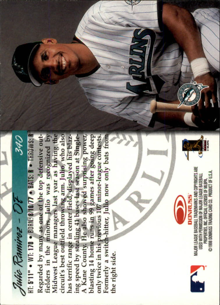 1998 Donruss Baseball "Main Set" Base Cards #251 to #420 - Picture 181 of 341