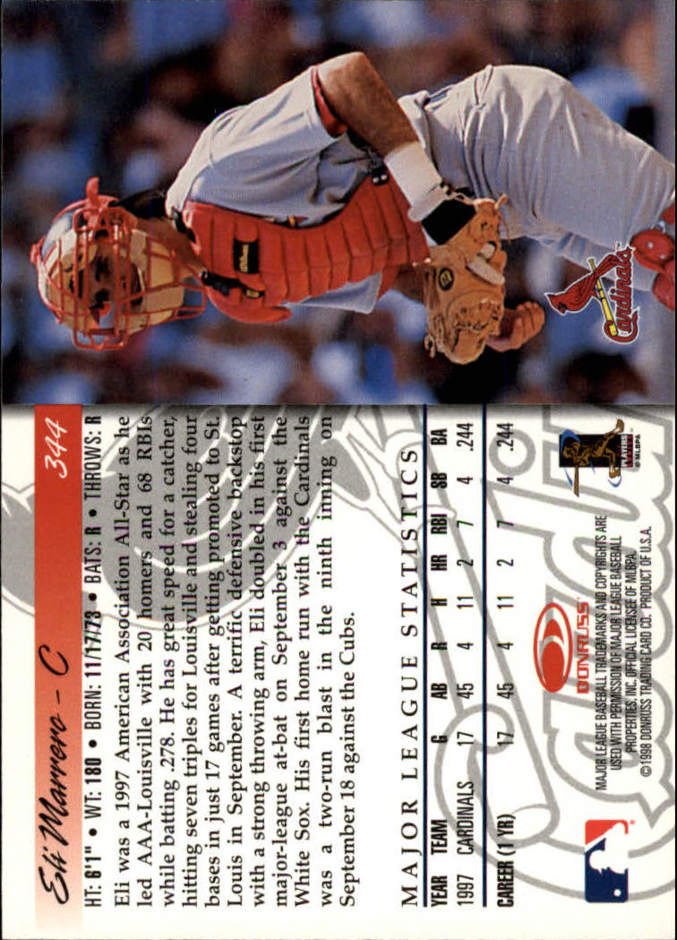 1998 Donruss Baseball "Main Set" Base Cards #251 to #420 - Picture 189 of 341