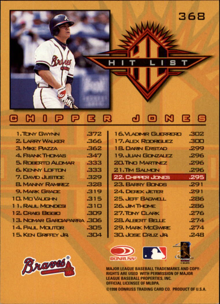 1998 Donruss Baseball "Main Set" Base Cards #251 to #420 - Picture 237 of 341
