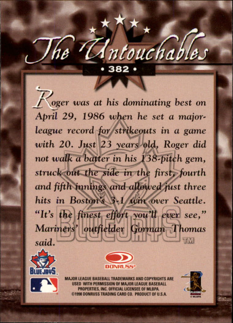 1998 Donruss Baseball "Main Set" Base Cards #251 to #420 - Picture 265 of 341