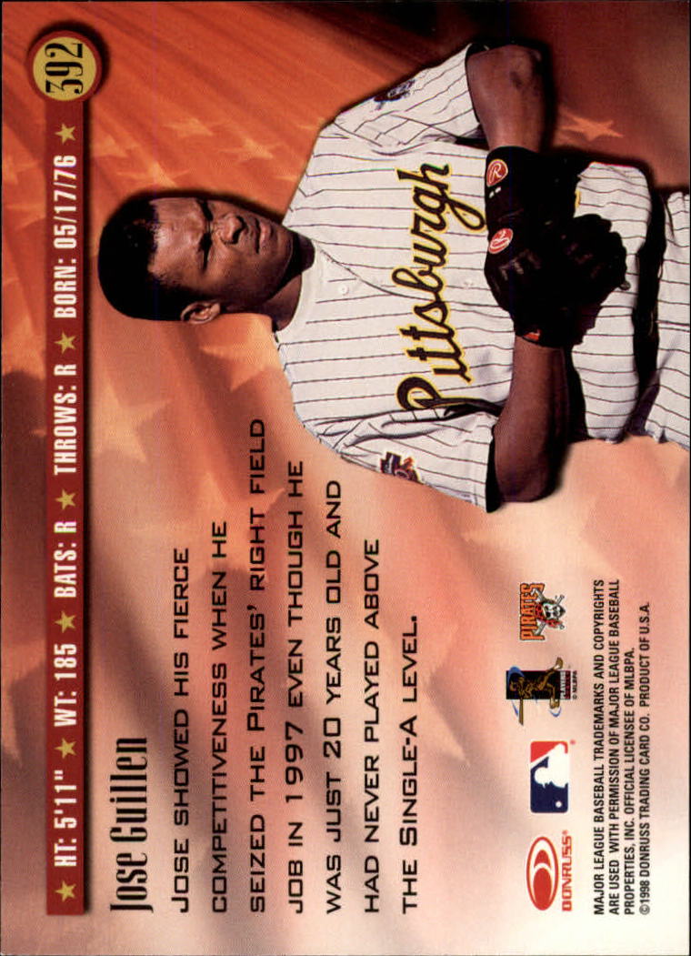 1998 Donruss Baseball "Main Set" Base Cards #251 to #420 - Picture 285 of 341