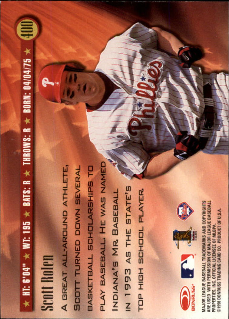 1998 Donruss Baseball "Main Set" Base Cards #251 to #420 - Picture 301 of 341