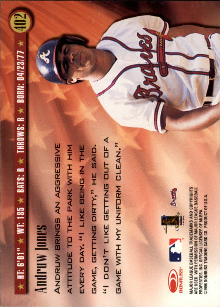 1998 Donruss Baseball "Main Set" Base Cards #251 to #420 - Picture 305 of 341