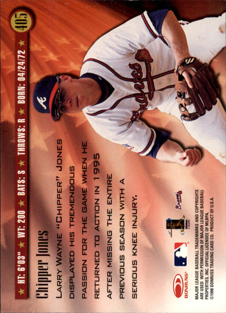 1998 Donruss Baseball "Main Set" Base Cards #251 to #420 - Picture 311 of 341