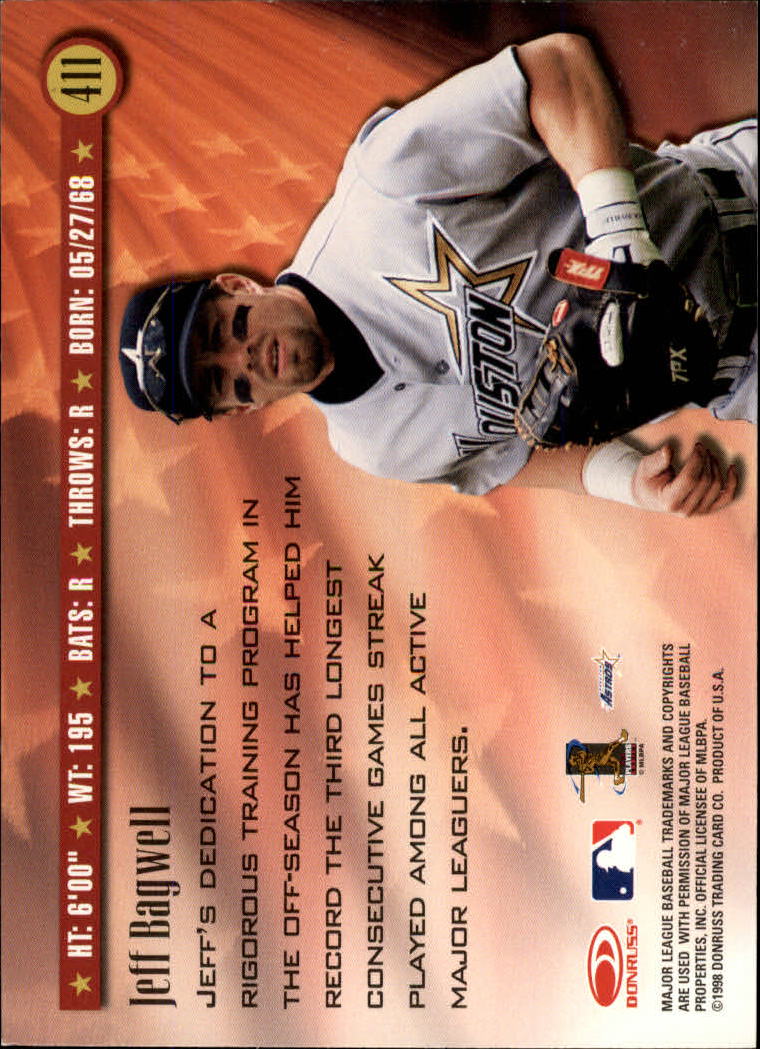 1998 Donruss Baseball "Main Set" Base Cards #251 to #420 - Picture 323 of 341