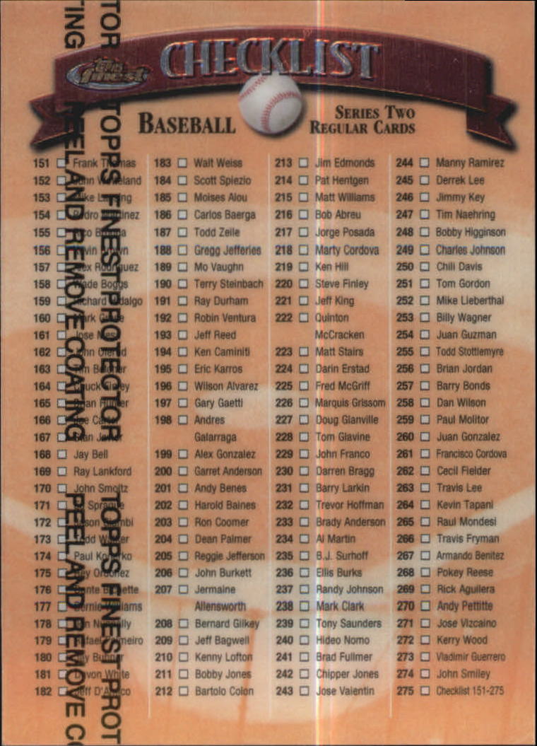 1998 Finest Baseball Part 2 - Picture 24 of 139
