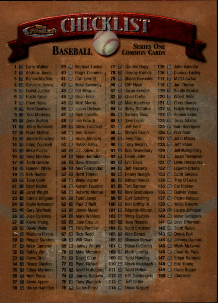 1998 Finest Baseball Part 2 - Picture 38 of 139