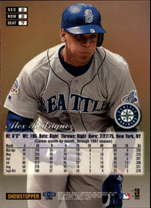 1998 Flair Showcase (Fleer) Baseball "Row 2" Parallel Cards - Picture 11 of 53