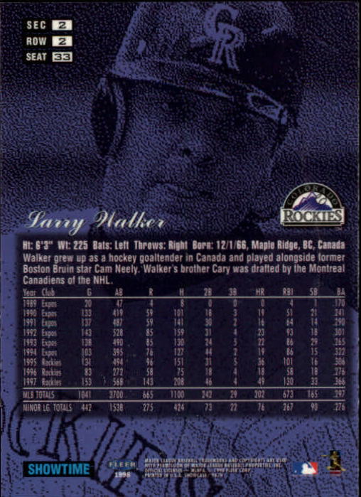 1998 Flair Showcase (Fleer) Baseball "Row 2" Parallel Cards - Picture 25 of 53