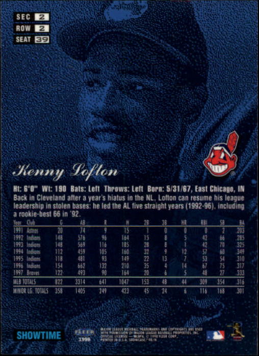 1998 Flair Showcase (Fleer) Baseball "Row 2" Parallel Cards - Picture 31 of 53