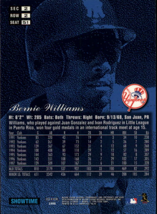 1998 Flair Showcase (Fleer) Baseball "Row 2" Parallel Cards - Picture 43 of 53