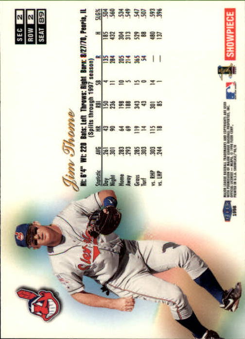 1998 Flair Showcase (Fleer) Baseball "Row 2" Parallel Cards - Picture 53 of 53