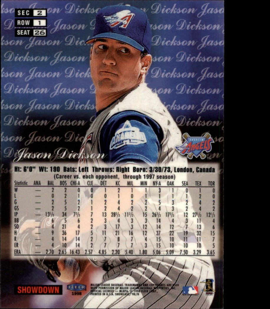 1998 Flair Showcase (Fleer) Baseball "Row 1" Parallel Cards - Picture 7 of 39