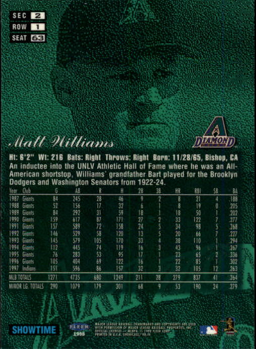 1998 Flair Showcase (Fleer) Baseball "Row 1" Parallel Cards - Picture 17 of 39