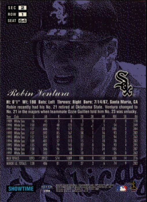 1998 Flair Showcase (Fleer) Baseball "Row 1" Parallel Cards - Picture 19 of 39