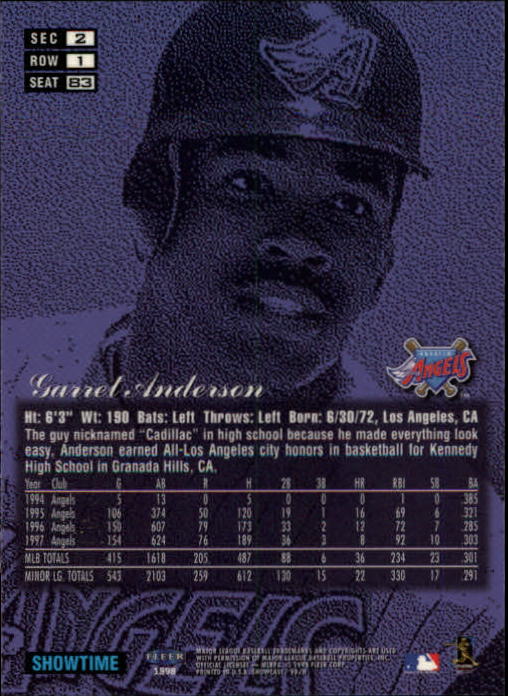 1998 Flair Showcase (Fleer) Baseball "Row 1" Parallel Cards - Picture 27 of 39