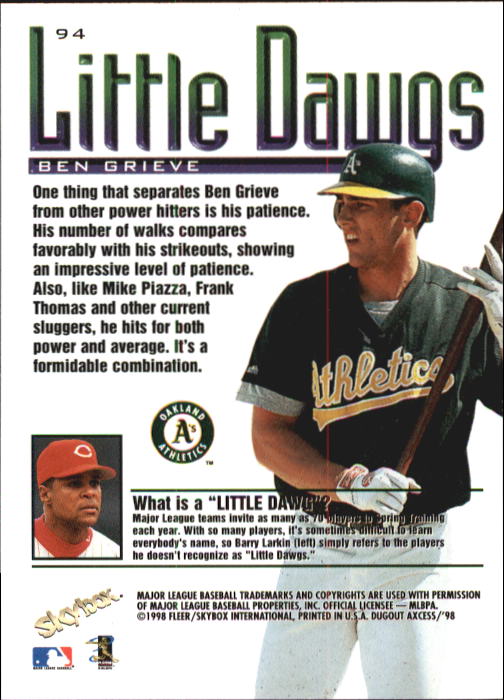 1998 SkyBox Dugout Axcess Baseball Card Pick - Picture 185 of 289