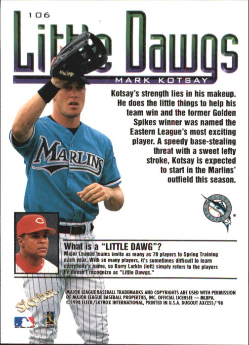 1998 SkyBox Dugout Axcess Baseball Card Pick - Picture 209 of 289