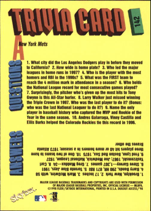 1998 SkyBox Dugout Axcess Baseball Card Pick - Picture 275 of 289