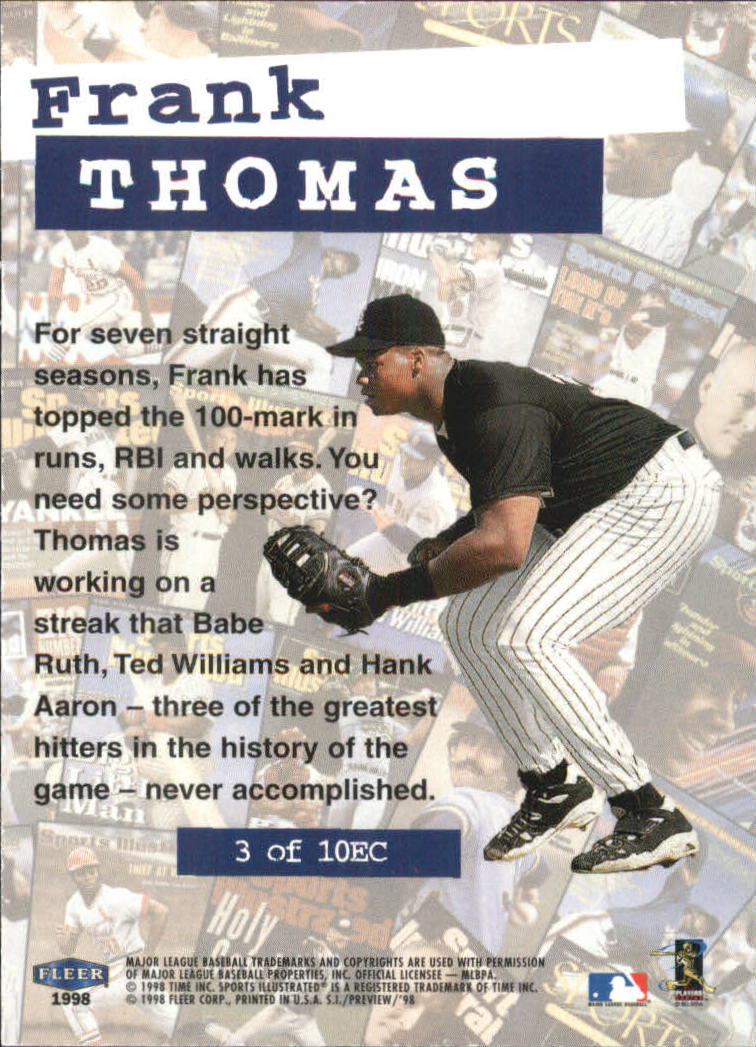1998 Sports Illustrated (Fleer) Baseball "Insert and Parallel" Cards - Picture 9 of 65
