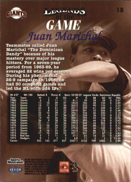 1998 Sports Illustrated Then and Now (Fleer) Baseball "Main Set" Cards - Picture 37 of 303
