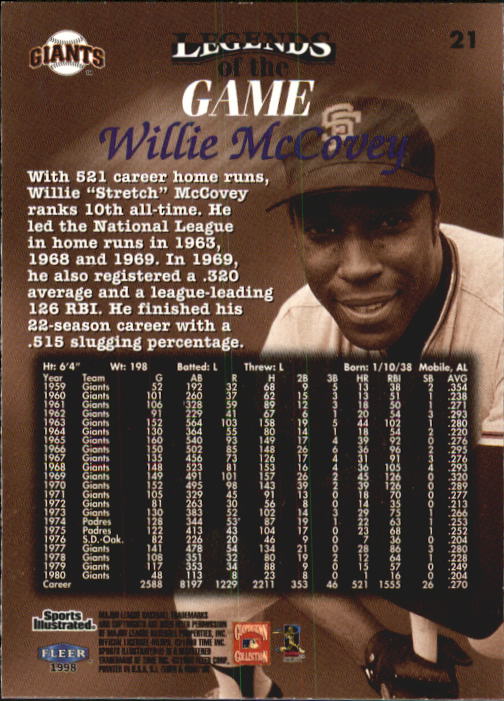 1998 Sports Illustrated Then and Now (Fleer) Baseball "Main Set" Cards - Picture 43 of 303
