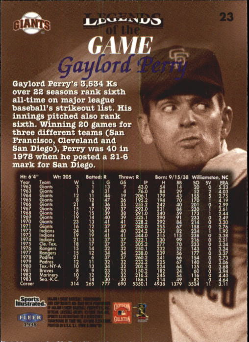 1998 Sports Illustrated Then and Now (Fleer) Baseball "Main Set" Cards - Picture 47 of 303