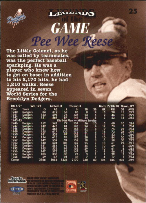 1998 Sports Illustrated Then and Now (Fleer) Baseball "Main Set" Cards - Picture 51 of 303
