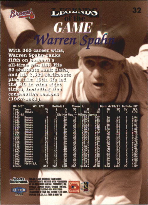 1998 Sports Illustrated Then and Now (Fleer) Baseball "Main Set" Cards - Picture 65 of 303