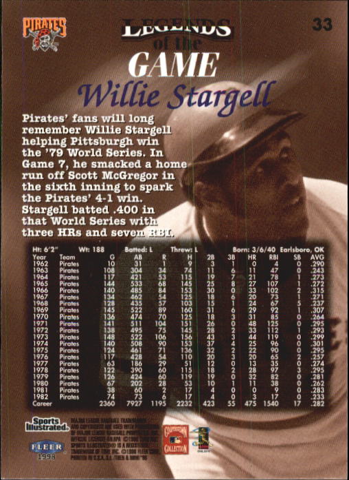 1998 Sports Illustrated Then and Now (Fleer) Baseball "Main Set" Cards - Picture 67 of 303